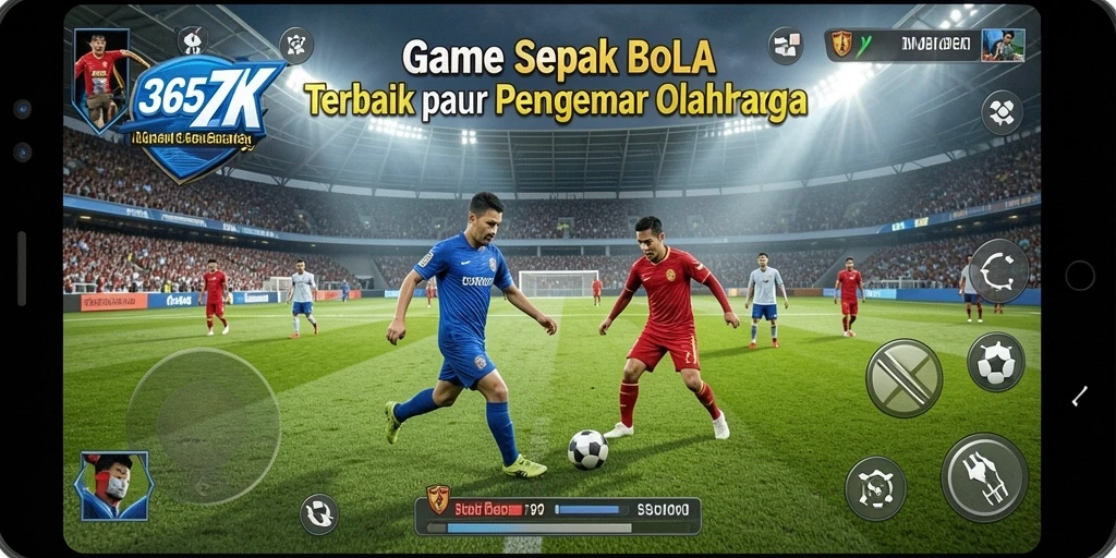 Tampilan gameplay 365ZK yang mendebarkan dalam aksi sepak bola.