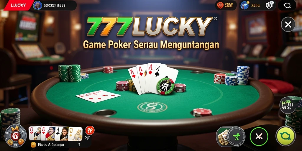 Tampilan gameplay 777LUCKY saat bermain poker online.