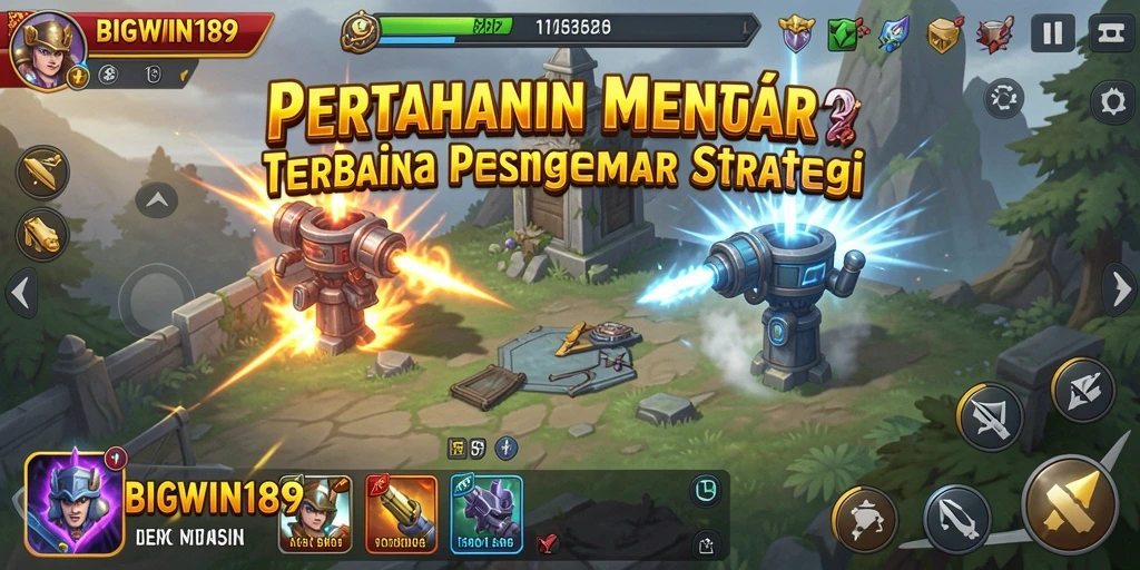 Tampilan gameplay BIGWIN189 dengan grafik menawan dan strategi pertahanan yang intens.