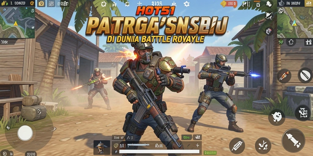 Screenshot gameplay HOT51 menampilkan momen intense dalam pertempuran Battle Royale.