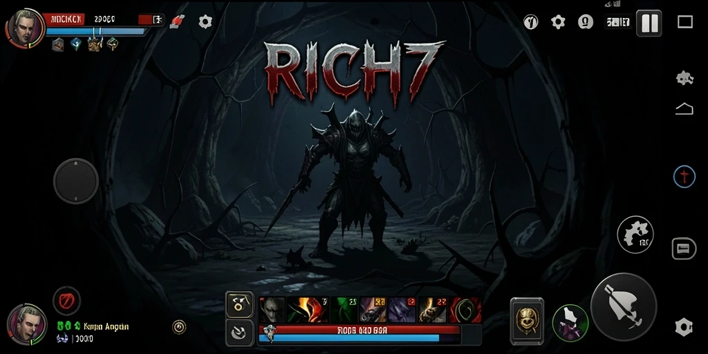 Tampilan menegangkan dari gameplay RICH7 yang penuh kengerian.