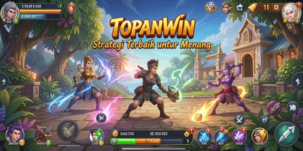 Tampilan gameplay yang intens dan strategis dalam TOPANWIN.