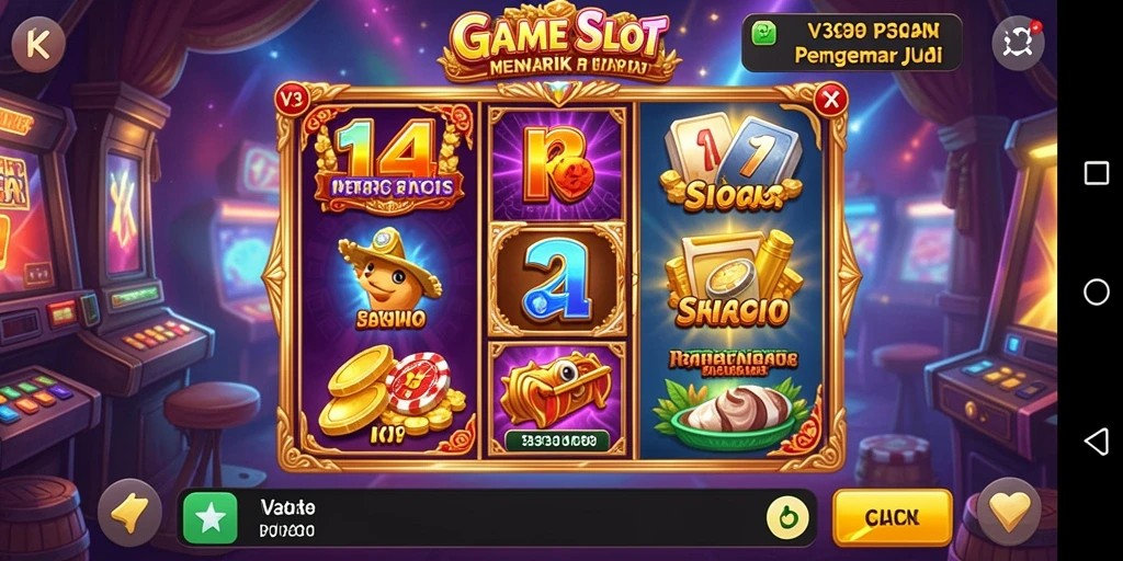 Tampilan menarik dari gameplay V39 yang menampilkan fitur Slot.