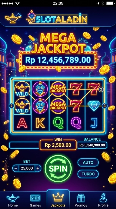 Tampilan utama aplikasi slotaladin yang bersih dan sederhana.